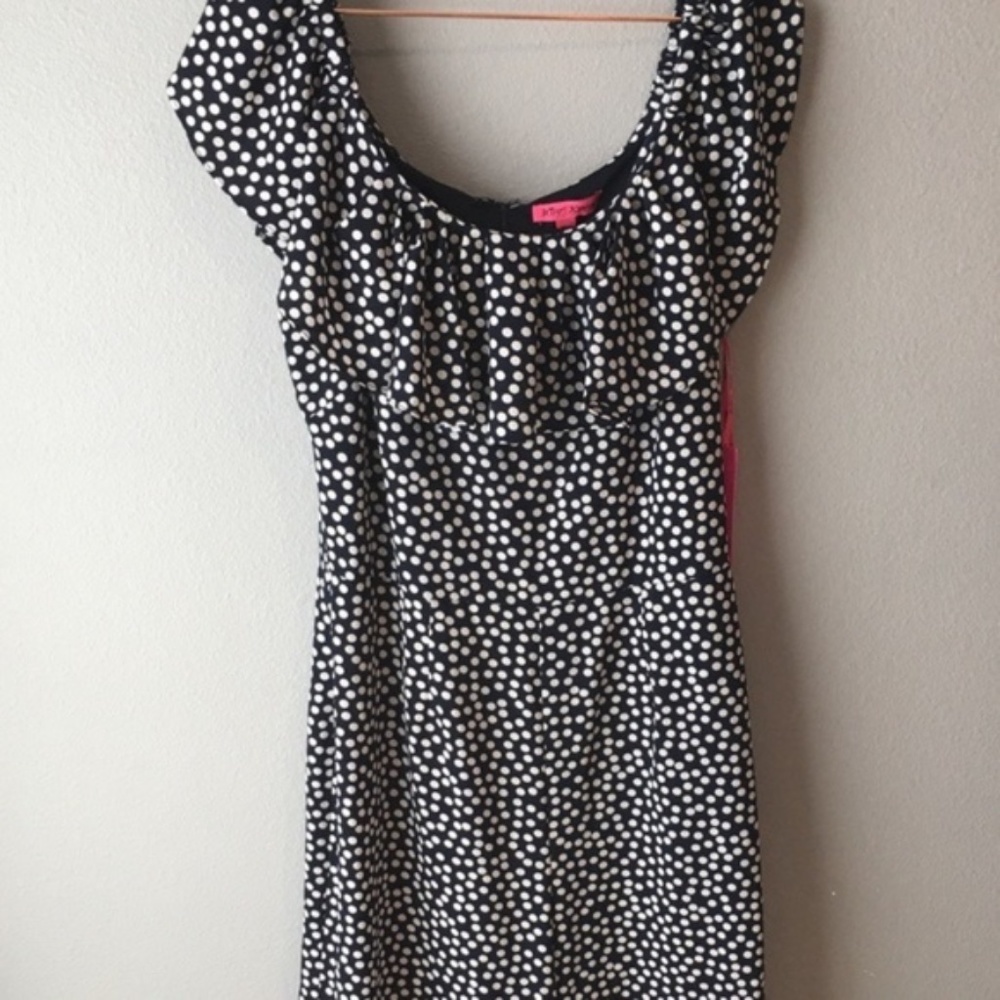 Betsey Johnson Polka Dot Jumpsuit Off Shoulder - Picture 4 of 8